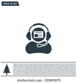 Vector news reporter icon