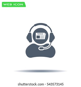 Vector news reporter icon