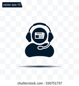 Vector news reporter icon