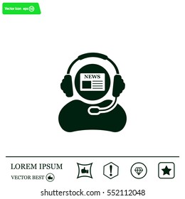 Vector news reporter icon