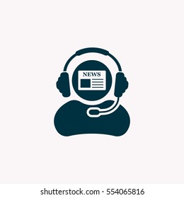 Vector news reporter icon