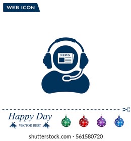 Vector news reporter icon