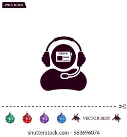 Vector news reporter icon