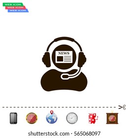 Vector news reporter icon