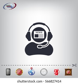 Vector news reporter icon