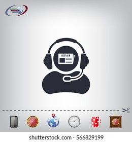 Vector news reporter icon