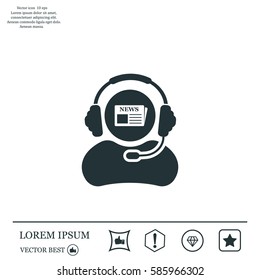 Vector news reporter icon