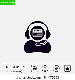 Vector news reporter icon