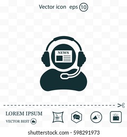 Vector news reporter icon