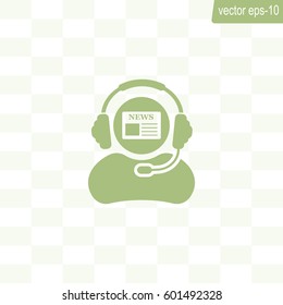 Vector news reporter icon