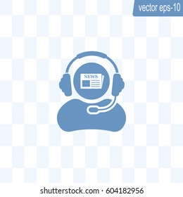 Vector news reporter icon