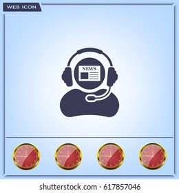 Vector news reporter icon