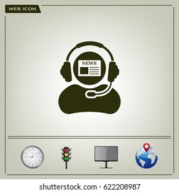 Vector news reporter icon