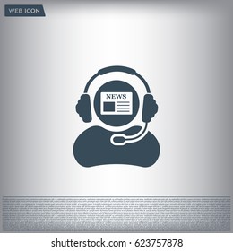 Vector news reporter icon