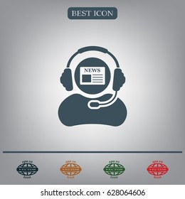 Vector news reporter icon