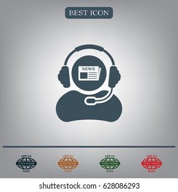 Vector news reporter icon