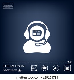 Vector news reporter icon
