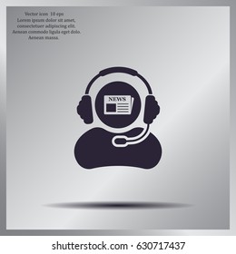 Vector news reporter icon