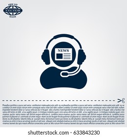 Vector news reporter icon