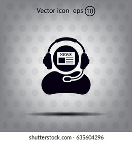 Vector news reporter icon