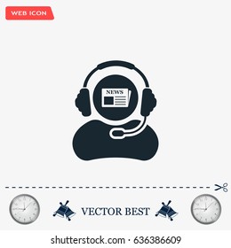 Vector news reporter icon