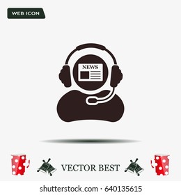 Vector news reporter icon