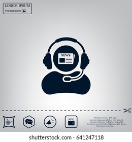 Vector news reporter icon