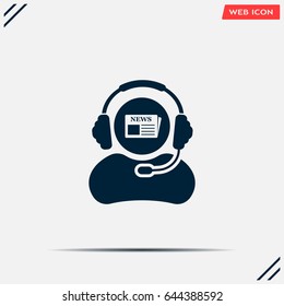 Vector news reporter icon