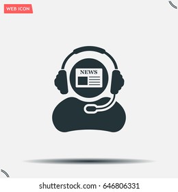 Vector news reporter icon