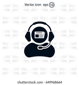 Vector news reporter icon