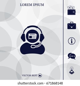 Vector news reporter icon
