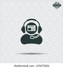 Vector news reporter icon