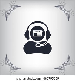 Vector news reporter icon