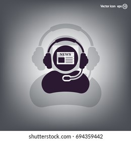 Vector news reporter icon