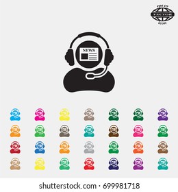 Vector news reporter icon