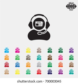 Vector news reporter icon