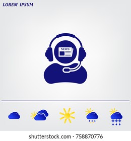 Vector news reporter icon