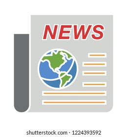 vector newspaper. Flat illustration of news paper isolated on white background. data news media sign symbol. newsletter publication icon