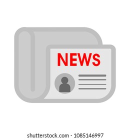 vector newspaper illustration - news icon - daily media newsletter, article publication sign