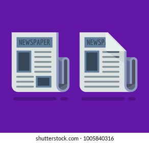 Vector newspaper isolated. Vector illustration