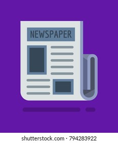 Vector newspaper isolated. Vector illustration