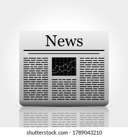 Vector newspaper isolated on white background.