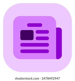 Vector newspaper newsletter icon. Perfect for app and web interfaces, infographics, presentations, marketing, etc.