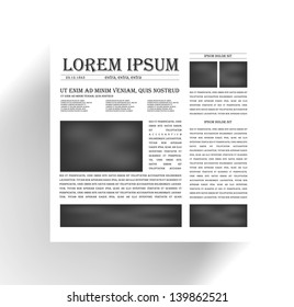 Vector newspapers and news icon. Black and white