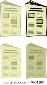 vector newspapers in several outline and color versions