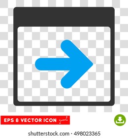 Vector Next Calendar Day EPS vector pictograph. Illustration style is flat iconic bicolor blue and gray symbol on a transparent background.