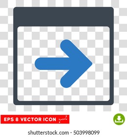 Vector Next Calendar Day EPS vector icon. Illustration style is flat iconic bicolor smooth blue symbol on a transparent background.