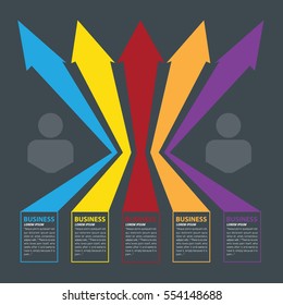 Vector next steps arrows for presentations.