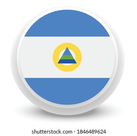 Vector - nicaragua Flag Button Icon