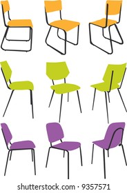 vector - nice design chair collection with bright color